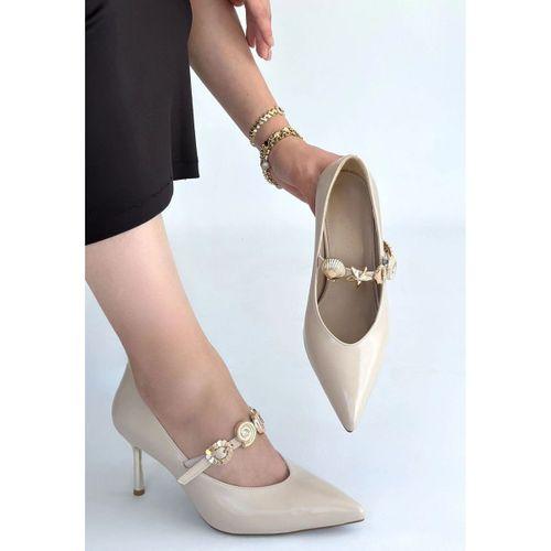Conne Bej Cilt Stiletto Ayakkabı
