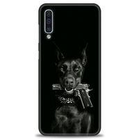 Samsung Galaxy A50S Kılıf HD Baskılı Kılıf - Tabanca ve Köpek + Tam Ekran Koruyucu