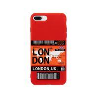 iPhone 7 Plus London Bilet Tasarımlı Kırmızı Telefon Kılıfı