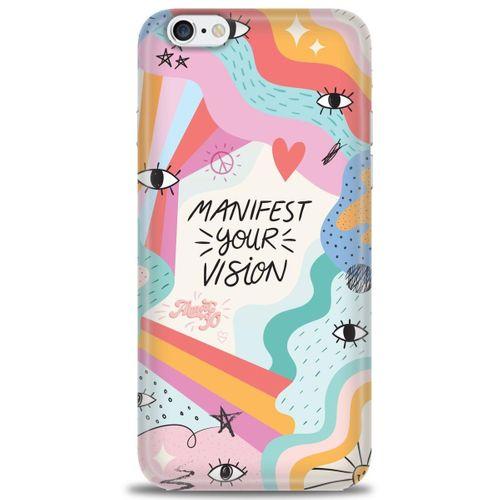 iPhone 6 Kılıf HD Baskılı Kılıf - Manifest Your Vision + Tam Ekran Koruyucu