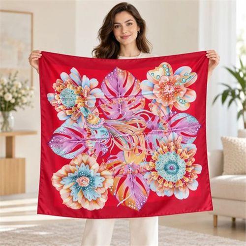 Orjinal İtalyan Salvatore Ferragamo Marka İpek Eşarp,Fular,Şal 86X88Cm