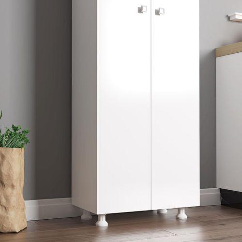 Arma 2 Kapaklı 8 Raflı Çok Amaçlı Dolap - Beyaz