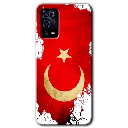 Oppo A55 Kılıf HD Desen Baskılı Arka Kapak + Temperli Cam - Türkiyem