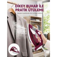 Yeni Nesil Kırmızı Buharlı Ütü 2200 Watt Seramik Tabanlı Yüksek Buhar Gücü