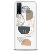 Vivo Y20S Kılıf HD Baskılı Kılıf - Turuncu Yarım Daire + Tam Ekran Koruyucu