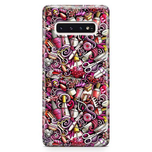 Samsung Galaxy S10 Kılıf Manikur Pedikür Kozmetik Arka Kapak Koruma Desenli Full Koruyucu