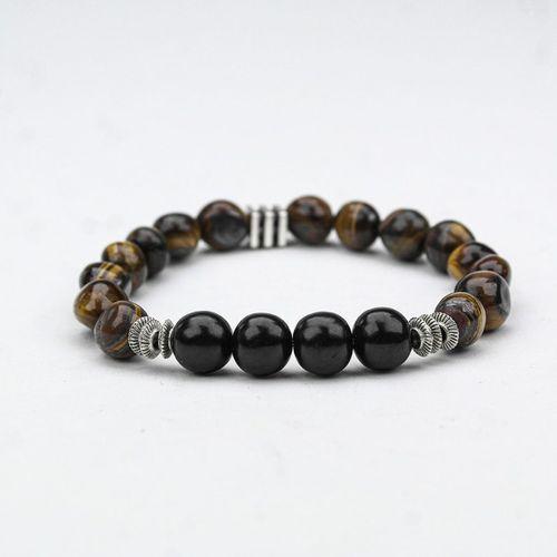 OLTU  VE KAPLAN GÖZÜ TAŞI MİSİNA LASTİKLİ BİLEKLİK