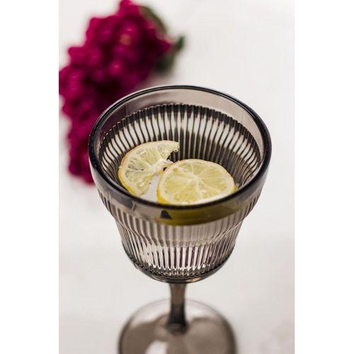 Akrilik Füme 6'lı Kadeh & Su Meşrubat Kahve Yanı Bardağı 300 ml ( Cam Değildir )