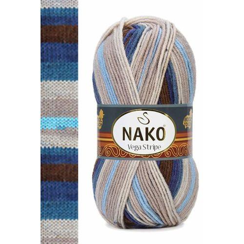 5 Adet Vega Stripe Premium Akrilik El Örgü İpi Yünü No: 82422