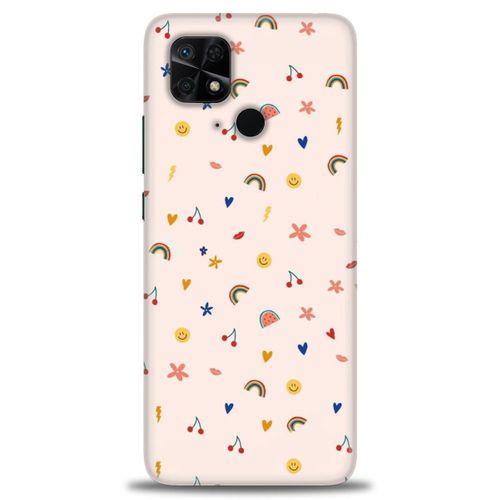 Xiaomi Redmi 10C Kılıf HD Baskılı Kılıf - Kiraz ve Gökkuşağı + Tam Ekran Koruyucu