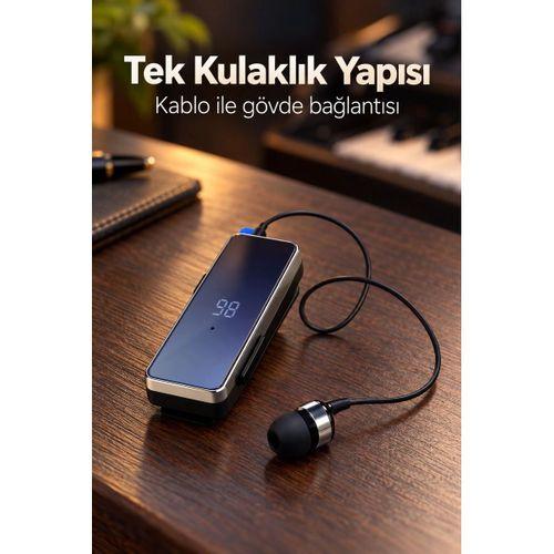 Tek Kulaklıklı Bluetooth Kulaklık Klipsli Ve Yan Tuşlu