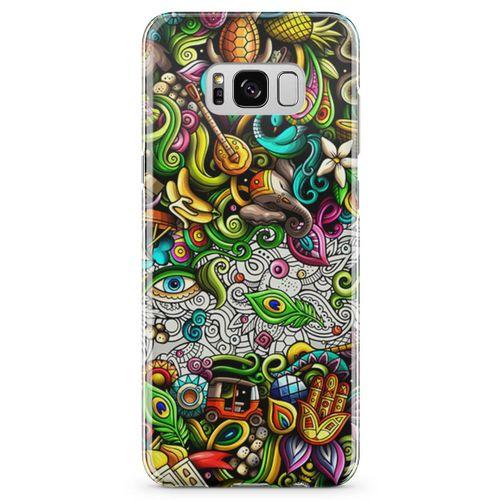 Samsung Galaxy S8 Kılıf Hindistan Doodle Arka Kapak Koruma Desenli Full Koruyucu