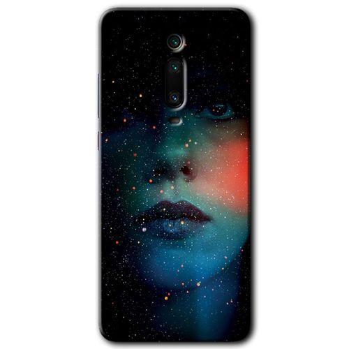 MRCİLETİSİM Xiaomi Mi 9T Kılıf Kapak - Karanlık Kadın +Hayalet Ekran Yandan Gözükmez