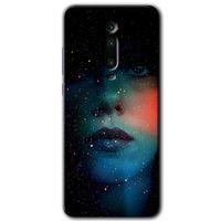 MRCİLETİSİM Xiaomi Mi 9T Kılıf Kapak - Karanlık Kadın +Hayalet Ekran Yandan Gözükmez