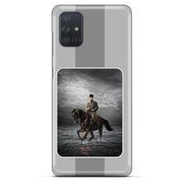 Samsung Galaxy M51 Kılıf Atatürk (39) Liquid Crystal Kılıf Gri Şerit