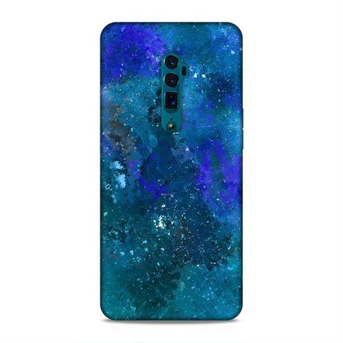 Oppo Reno 10x Zoom Kılıf Mavi Mermer Arka Kapak Silikon Koruma Full Koruyucu