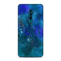 Oppo Reno 10x Zoom Kılıf Mavi Mermer Arka Kapak Silikon Koruma Full Koruyucu