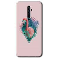 Oppo Reno 2z Kılıf Baskılı Arka Kapak - Flamingo +Tam Ekran Koruyucu