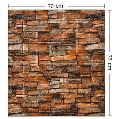 NW47 Kendinden Yapışkanlı  Çok Renkli Taş Siyah Kırmızı Sarı  Duvar Paneli 70x77 cm 4 Adet