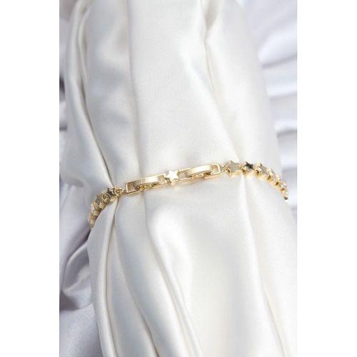 Pirinç VIP Seri Gold Renk Sıralı Yıldız Model Kadın Bileklik