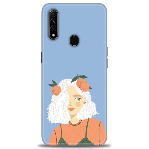 Oppo A31 Kılıf HD Baskılı Kılıf - Beyaz Saçlı Kız + Tam Ekran Koruyucu