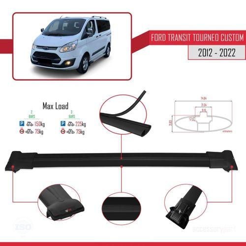 Ford Transit Tourneo - Custom 2012-2023 Arası ile uyumlu FLY Model Ara Atkı Tavan Barı SİYAH