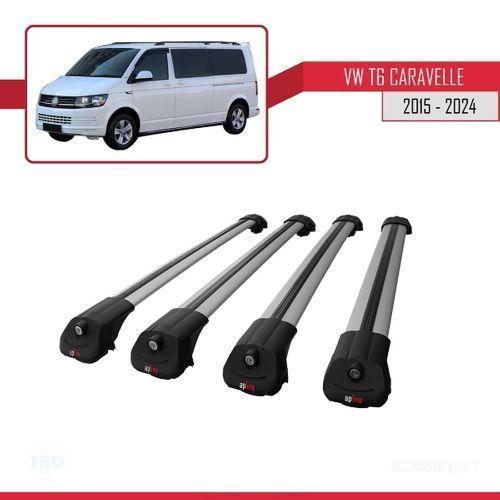 Volkswagen Caravelle (T6) 2015 ve Sonrası ile uyumlu ACE-1 Ara Atkı Tavan Barı GRİ 4 ADET BAR