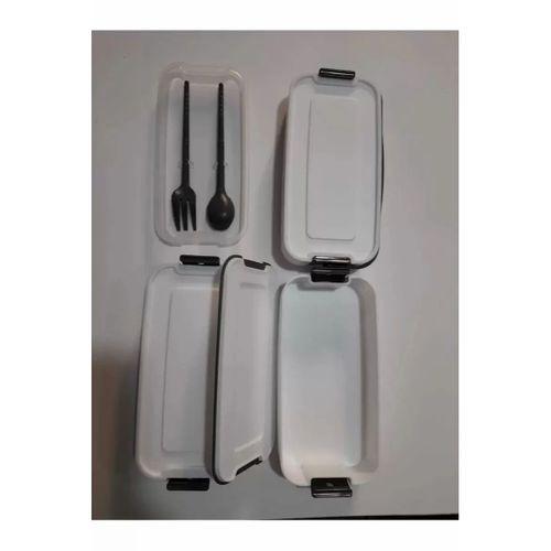 3 Katlı Beslenme Kabı Çatal Kaşık İçerisinde