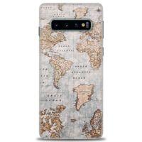 Samsung Galaxy S10 Kılıf HD Baskılı Kılıf - Dünya Haritası + Tam Ekran Koruyucu