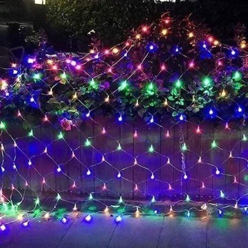 Angel Of Life® 1x2 Metre Dekoratif File Ağ Perde 192 LED 8 Animasyonlu Farklı Işık Modu RGB Fişli