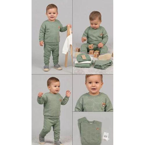 6/24 Ay Ayıcık Armalı Baskılı Bebek Takımı