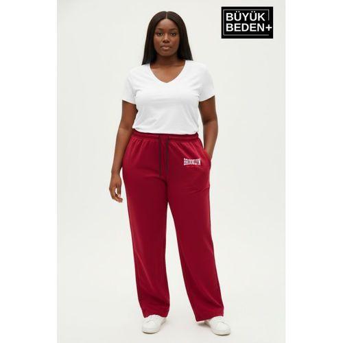 Kadın Büyük Beden BROOKLYN 1970 Baskılı Paça Reçme ince Eşofman Altı SPR26EAK952-3