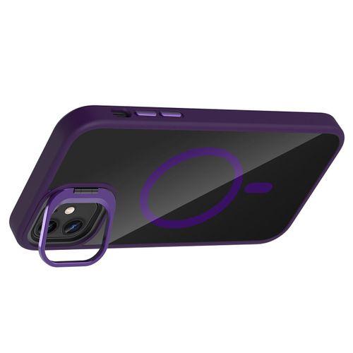 Apple iPhone 11 Kılıf Standlı ve Kamera Lens Hediyeli M-Safe Şarj Özellikli Zore Etro Kapak