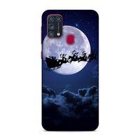 Samsung Galaxy M31 Kılıf Noel Baba Ve Geyikleri Arka Kapak Silikon Koruma Full Koruyucu