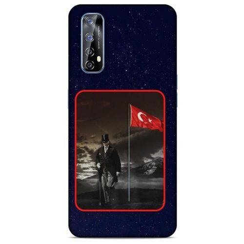 Huawei P Smart 2021 Kılıf Atatürk (40) Fit Silikon Kılıf Gece Yıldızlar