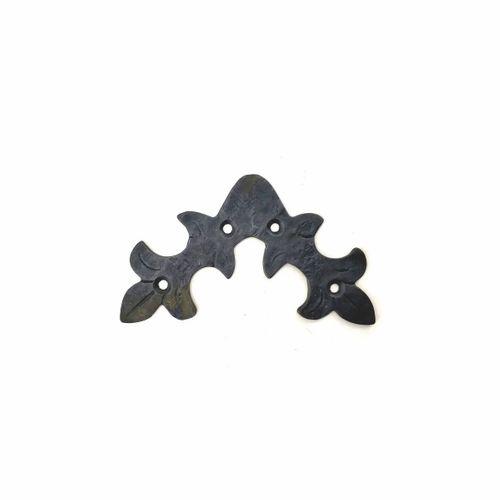 Antika Tarz Dekoratif Pirinç Yaprak Gönye - 100x110 Mm, Oksit