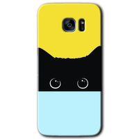 Potkal Hediye Fabrikası Samsung Galaxy S7 Edge HD Baskılı Kılıf + 9D Tam Ekran Koruyucu - Kara-Kedi