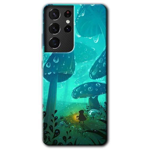 Samsung Galaxy S21 Ultra HD Baskılı Kılıf + 9D Tam Ekran Koruyucu - Silhoutte Dropss