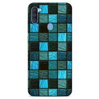 Samsung Galaxy A11 Kılıf Patchwork (27) Tasarımlı Kılıf Turkuaz Siyah