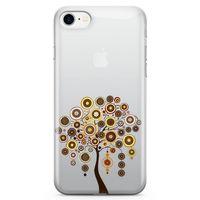 Apple iPhone 8 Kılıf Kahverengi Motifler Arka Kapak Koruma Desenli Full Koruyucu