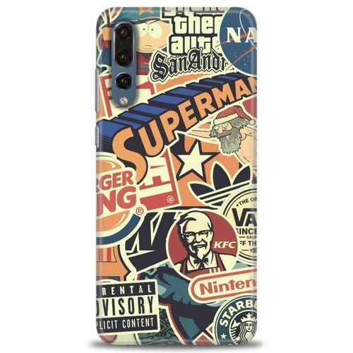 Huawei P20 Pro Kılıf HD Baskılı Kılıf - Superman + Tam Ekran Koruyucu
