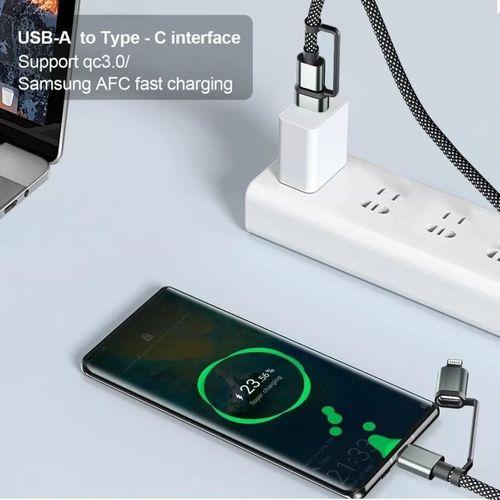 4’ü 1 Arada 100w Akıllı Tasarım Yüksek Dayanıklılık Çoklu Uyumlu Örgülü Hızlı Şarj Kablosu