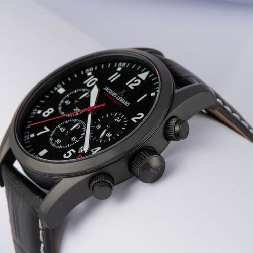 Jacques Lemans Sport JL.42-2F Quartz Deri Siyah 10 ATM 42 mm Erkek Kol Saati