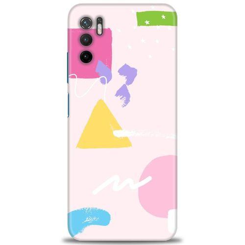 Xiaomi Poco M3 Pro Kılıf HD Baskılı Kılıf - Üçgen Kare + Tam Ekran Koruyucu