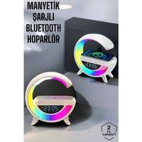 Bluetooth Hoparlör 15w Kablosuz Hızlı Şarj Led Gece Lambası