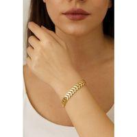 Balık Kılçığı Yassı Gold Kaplama Künye Kılçık Bileklik – 454