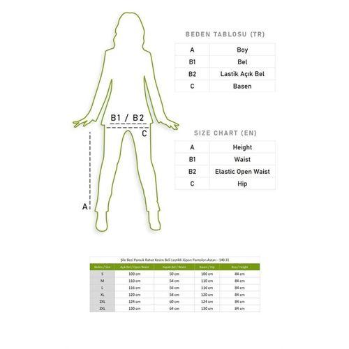 Şile Bezi Pamuk Rahat Kesim Beli Lastikli Jüpon Pantolon Astarı Beyaz Byz