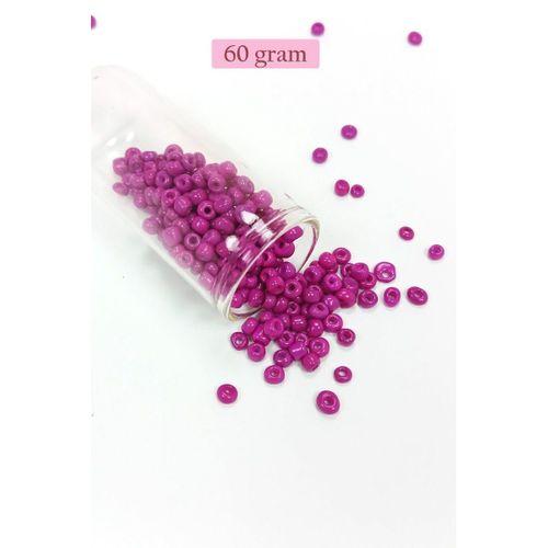 Dökme Cam Kum Boncuk Büyük Boy (6/0) 4 mm - 60 Gram - Eflatun - BNC138