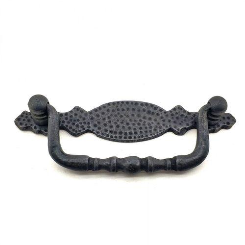 Antika Tarz Dekoratif Pirinç Dövme Sallantı Kapı Kulbu - 43x118 Mm, Oksit