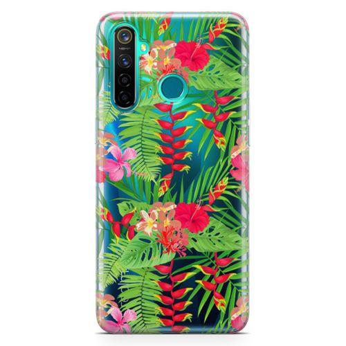 Realme 5 Pro Kılıf Hatmi Çiçeği Arka Kapak Koruma Desenli Full Koruyucu